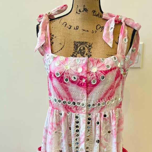 Juliet Dunn Fuchsia/White Tie Dye Dress These dresses are over $400 now - Picture 1 of 8